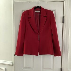 Tahari Bold Red Blazer & Pant Suit Size 10
